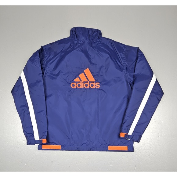 Vintage Adidas Windbreaker Jacket Boys‎ Med. Blue/ Orange Full-Zip. - Picture 1 of 7